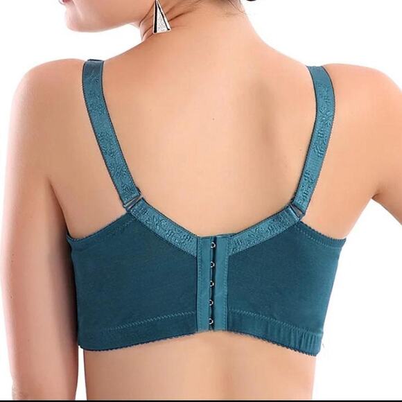 Push Up Deep Cup Bra Blue & Gold lace with adjustable straps Size 36 c/d - Picture 2 of 6